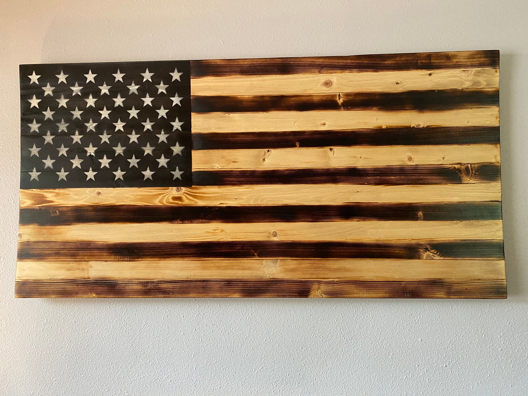 Charred Flat American Flag - Large